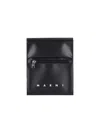 Marni Logo-print Press-stud Fastening Shoulder Bag In Black  
