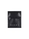 Marni Logo-print Press-stud Fastening Shoulder Bag In Black