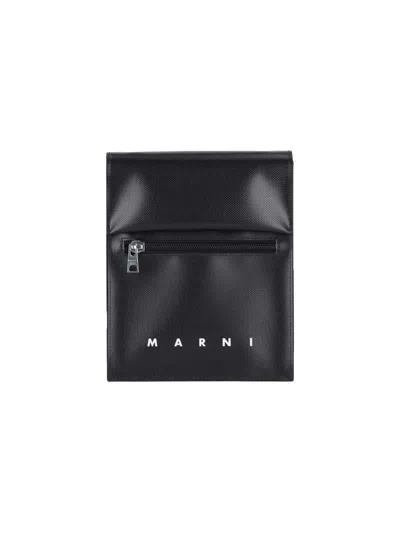 Marni Logo印花摁扣单肩包 In Black  