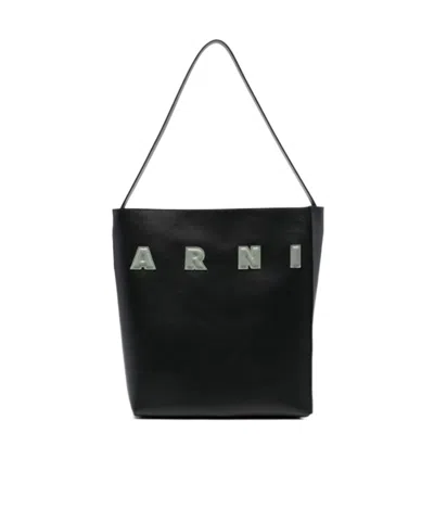 MARNI MARNI MUSEO LOGO PATCH TOTE BAG