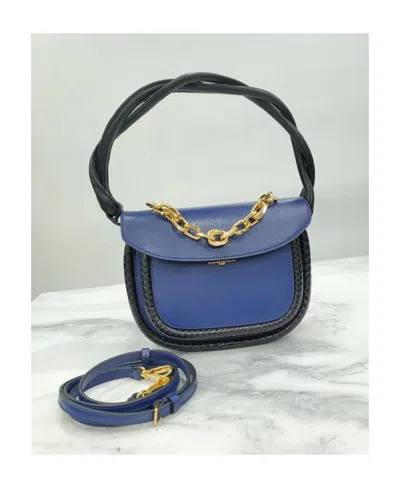Marni Logo Shoulder Bag In Blue