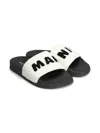 Marni Sponge Slide Slippers With Maxi Logo In White