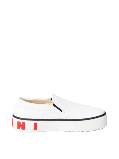 Marni Sneakers Mit Dicker Sohle In White