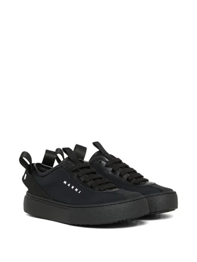 Marni Kids' Logo Sneakers In Black