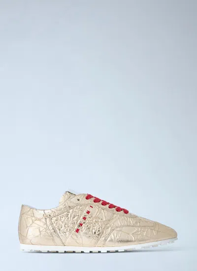 Marni Logo Sports Sneakers In Gold