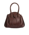 Marni Logo Stamped Tulipea Small Handbag In Burgundy