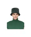 Marni Green & Gray Striped Bucket Hat In Green