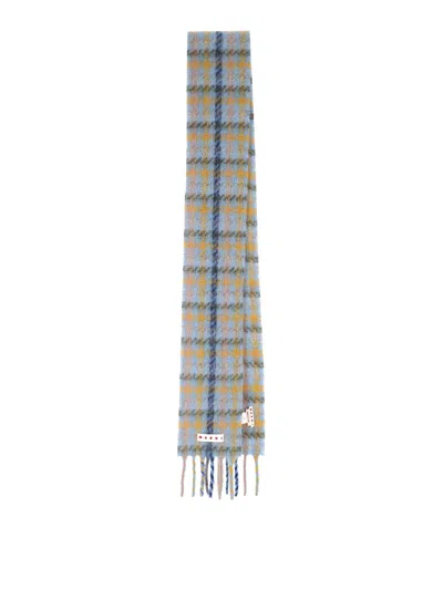 Marni Logo Striped Scarf In Multi