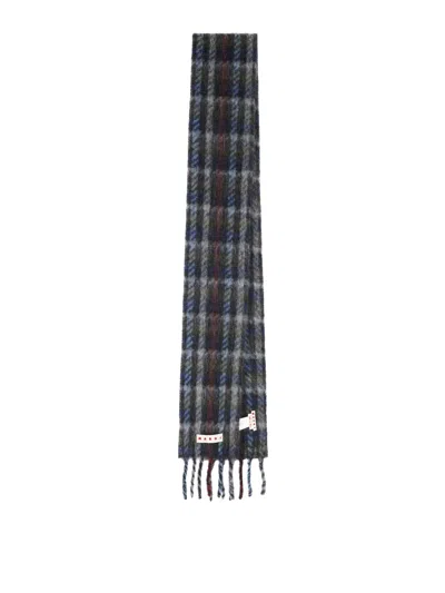 Marni Logo Striped Scarf In Multi