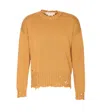 Marni Distressed Long Sleeve Ruffled Neckline Sweater