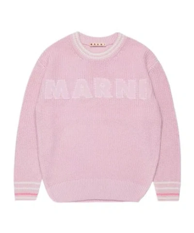 Marni Logo Sweater In Pink