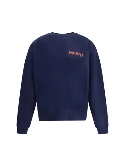 Marni Sweater With Embroidered Logo In Black