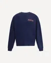Marni Boxy Navy Blue Cropped Sweater With Bold Logo Patch In Blue