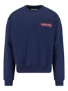 Marni Navy Logo Patch Sweatshirt In Blue