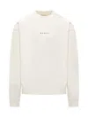 Marni White Printed Mini Logo Sweatshirt In L2w02 Natural White