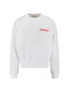 Marni Cropped White Sweater With Bold Chest Patch In White
