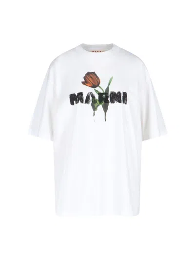 MARNI LOGO T-SHIRT - WHITE