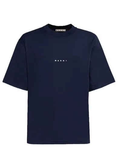 Marni Logo T-shirt In Blue