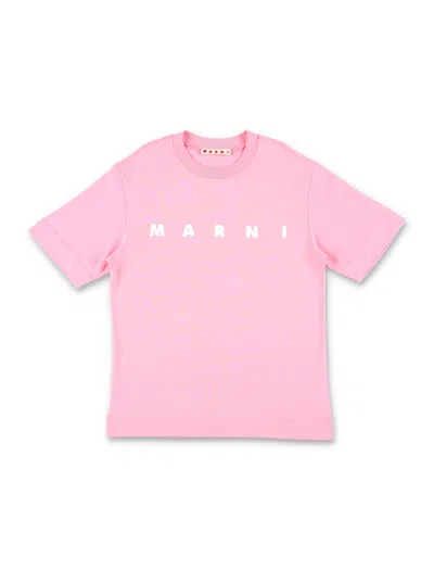 Marni Kids' Logo T-shirt In Pink