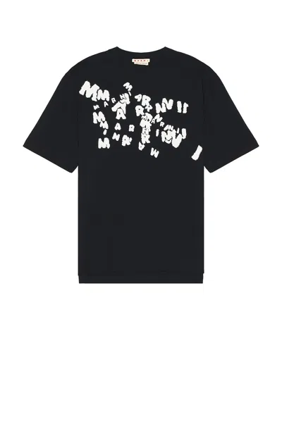 Marni Chaos Graphic Print Cotton T-shirt In Black
