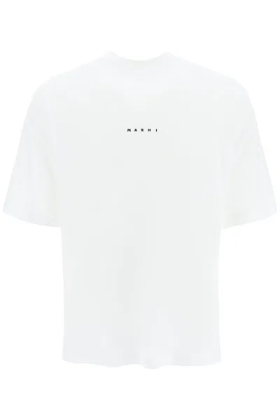 Marni Logo T-shirt In Lily White