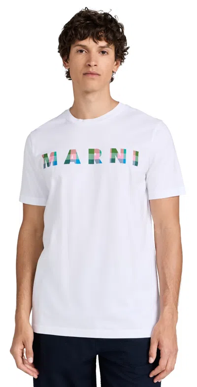 Marni Logo T-shirt Lily White
