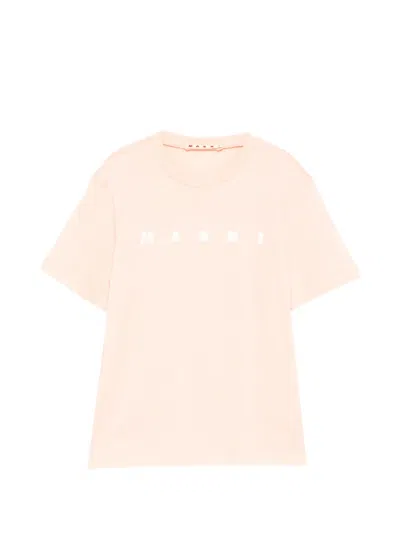 Marni Kids' Logo T-shirt In Neutral