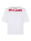 Marni Graphic Print Round Neck Short Sleeve T-shirt In White