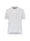 Marni Cotton T Shirt Logo Embroidery Chest Pocket In White