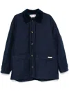 Marni Logo Patch Buttoned Coat In Blue