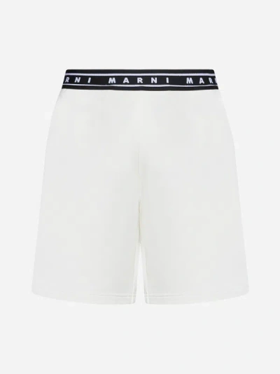 MARNI LOGO-TAPE COTTON SHORTS