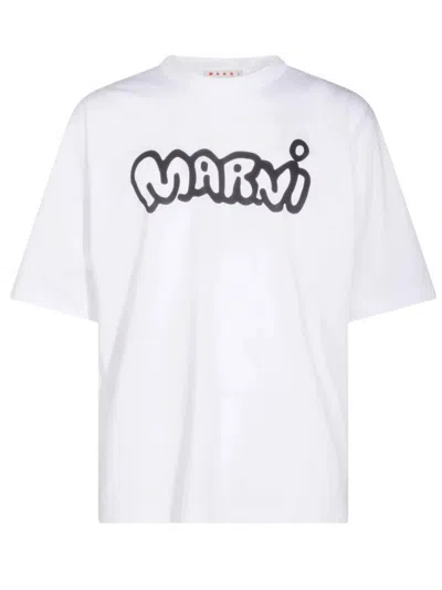 Marni Logo Tee In White