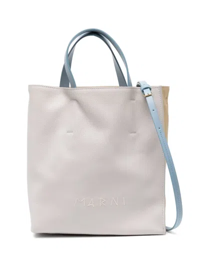 Marni Logo Tote Bag In White