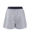 Marni Relaxed-fit Bermuda Shorts With Textured Stripe Pattern In Gray