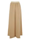 Marni Beige Pants With Elastic Waist And Logo Lettering In Wool Woman In Brown