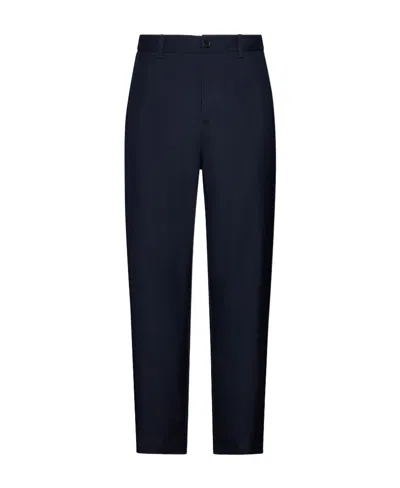 Marni Logo-waistband Virgin-wool Trousers In Black
