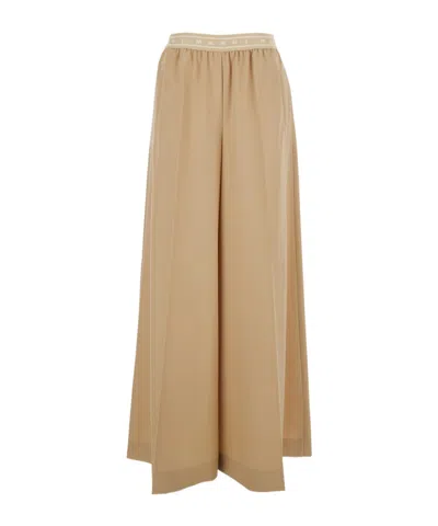 MARNI MARNI LOGO WAISTBAND WIDE-LEG TROUSERS