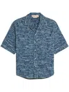 Marni Logo Western Denim Shirt In Blue