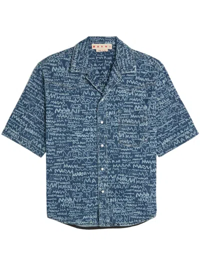 MARNI LOGO WESTERN DENIM SHIRT