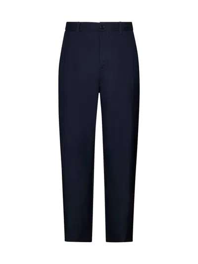 Marni Logo Wool Trousers In Black