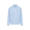 Marni Light Blue Minimalistic Cotton Jacket With Zipper Closure In Blue