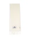 Marni Cream Alpaca Scarf With Fringes In Neutral