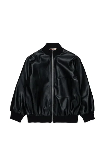 MARNI LOGO-APPLIQUÉ BOMBER JACKET