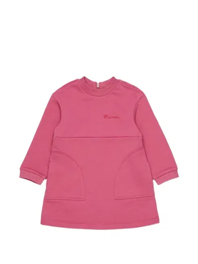 Marni Babies' Logo-detail Dress In Pink