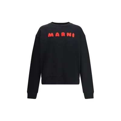 Marni Logoed Sweatshirt In Black