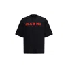 Marni Logo-embroidered T-shirt In Black