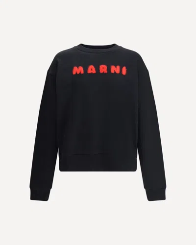 Marni Logoed Sweatshirt In Black