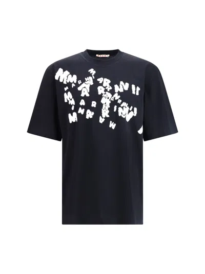 Marni Logoed T-shirt In Black