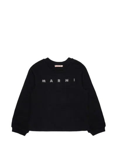 Marni Kids' Logo-embellished Sweatshirt In Black