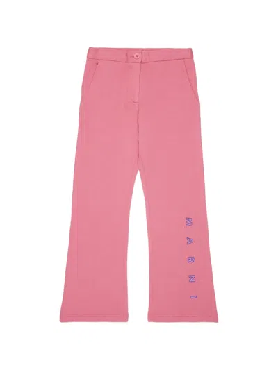 Marni Kids' Logo-embellished Trousers In Pink